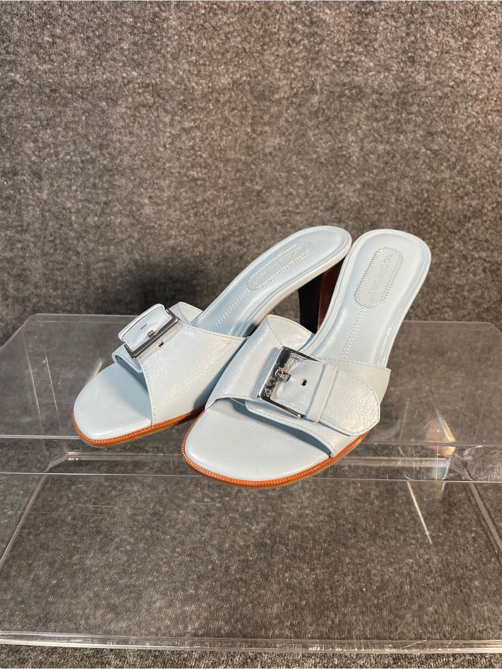 Rockport Sandals Blue Leather Slide Mules US 5 M Medium 5M